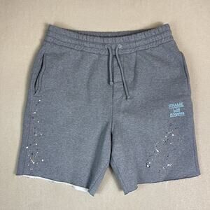 Frame Short Mens XL Gray Fleece Athletic Relaxed Fit Elastic Waist Pockets Sweat